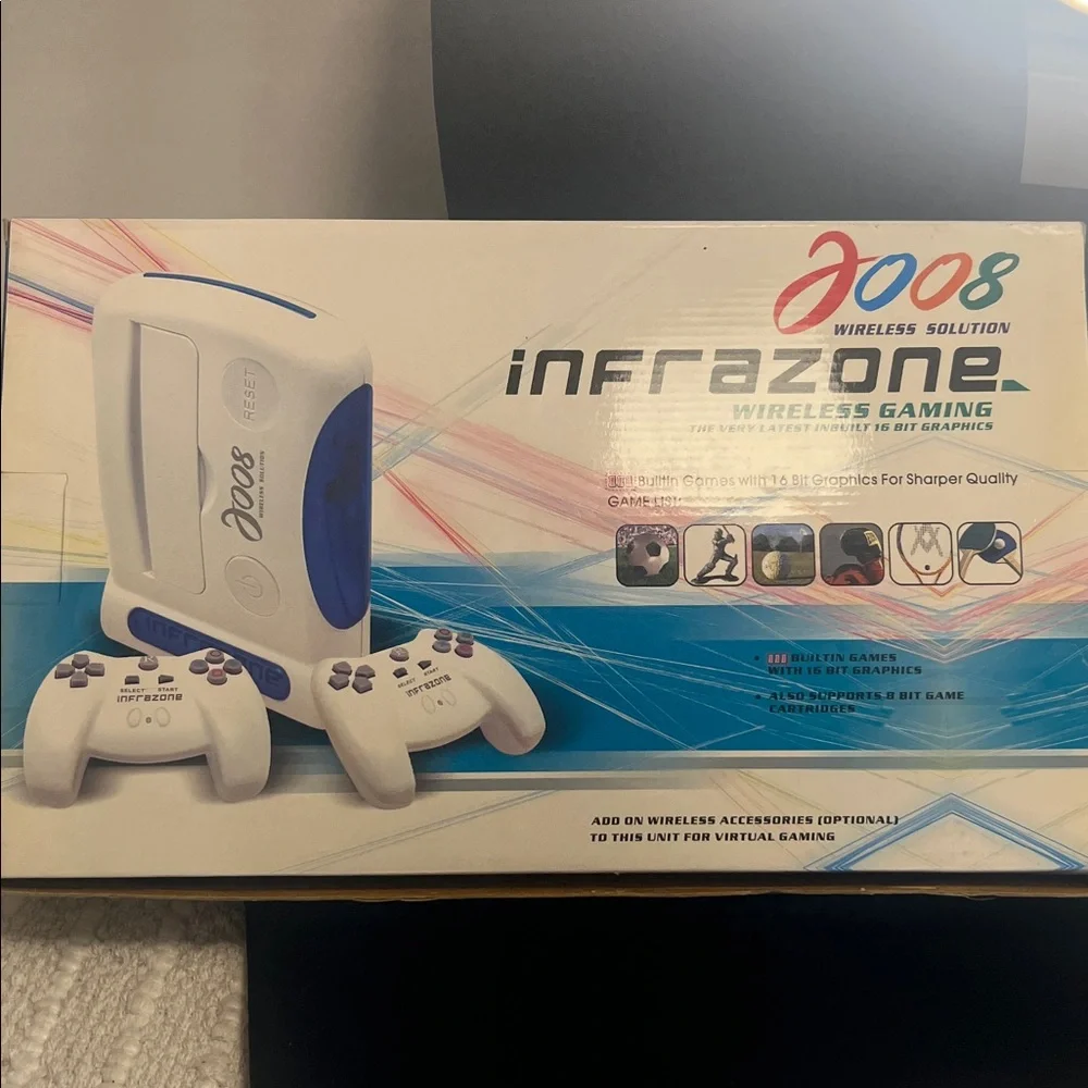 Infravone Wireless Gaming Console & Controllers Builtin Games 16Bit Novelty Item